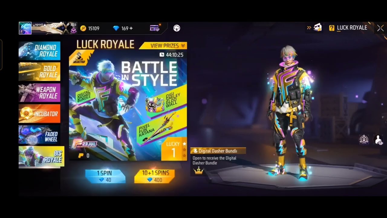 New blue flam Dracko Ak47 Return to free fire spin Kiya kithana diamond par nikalega