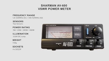Sharman AV-600 VSWR Power Meter - Feature Overview