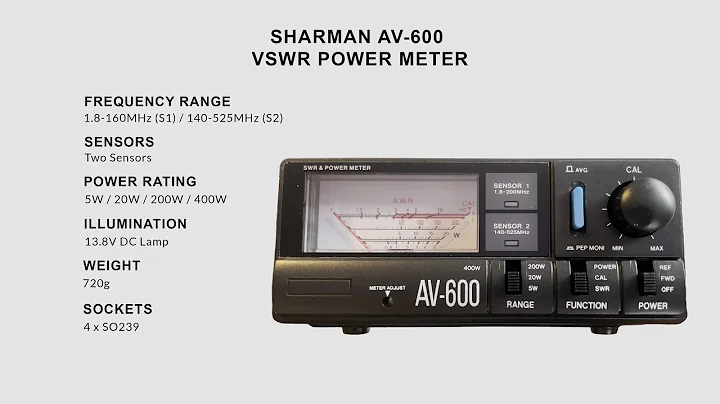 Sharman AV-600 VSWR Power Meter - Feature Overview