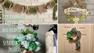 DIY Dollar Tree  4 Quick, Easy  and Inexpensive Farmhouse St Patrick’s Day  Projects