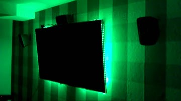 Noninvasive ambilight and room LED system (Arduino, one TV remote, RGB strip)