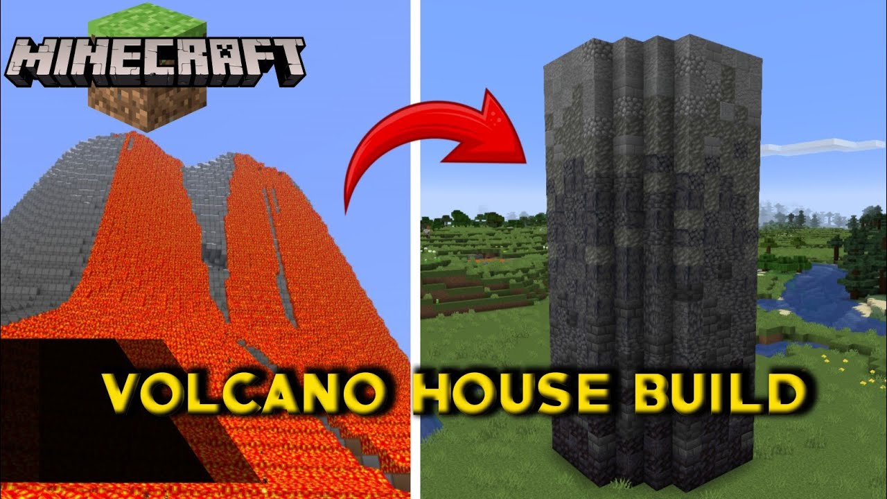VOLCANO HOUSE BUILD DESIGN IN MINECRAFT - YouTube