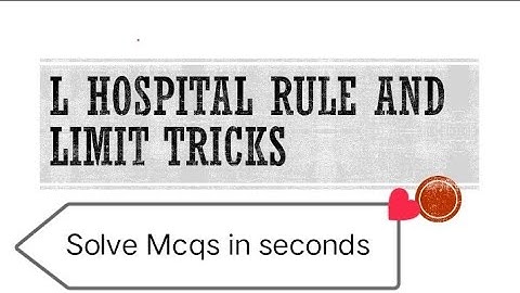 limit tips and tricks|Solve Mcqs in seconds| l hospital rule |Nabil Ahmad #engineering #nust #net#