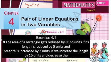 Pair of Linear Equations in Two Variables Class 10 || Problem No 8 || Ex-4.1