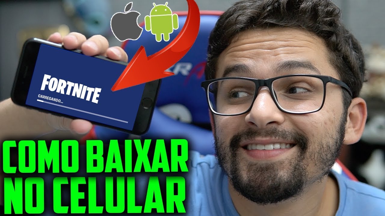 MINHA PRIMEIRA VEZ JOGANDO FORTNITE NO CELULAR!! Battle Royale jogos friv