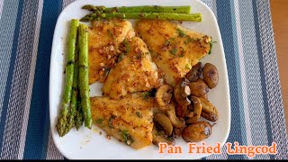蒜香黄油煎鱼排\/Pan fried lingcod fish with butter garlic Fillet