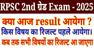 2nd Grade result 2025 , rpsc 2nd grade result 2025 cut off 2024-25 ,Hindi , sanskrit, math , science