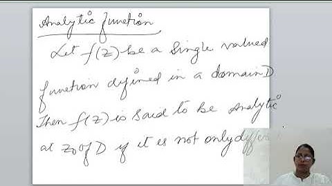 Complex Analysis Lecture 20 (Derivability of a function & Analytic function)