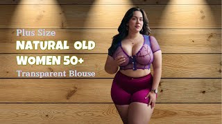 Natural Women Over 50 | Try On | Transparent Slub Jersey | Plus Size | Old Woman | Fashion Over 50