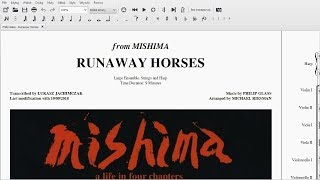 Video thumbnail of "Philip Glass - Runaway Horses (Theme from "Mishima") [Sheet Music]"