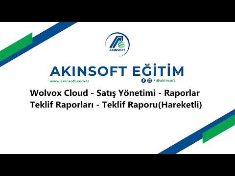 WolvoxCloud - Satış Yönetimi - Raporlar - Teklif Raporları - Teklif Raporu (Hareketli)