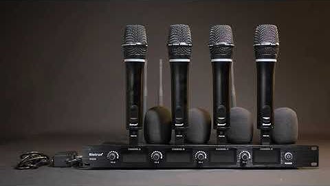 Bietrun 4-Channel Wireless Microphones System with 4 Rechargeable Handheld Mics-WXM26