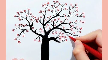 Spring Tree Drawing /  #spring #tree #easydrawing #drawing