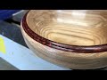 Woodturning - Ash Bowl with Red inlay