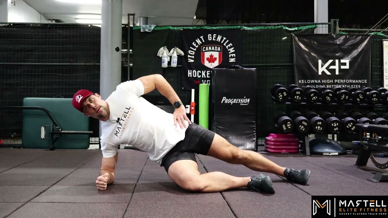 Side Plank w  Bottom Leg External Rotational Lifts