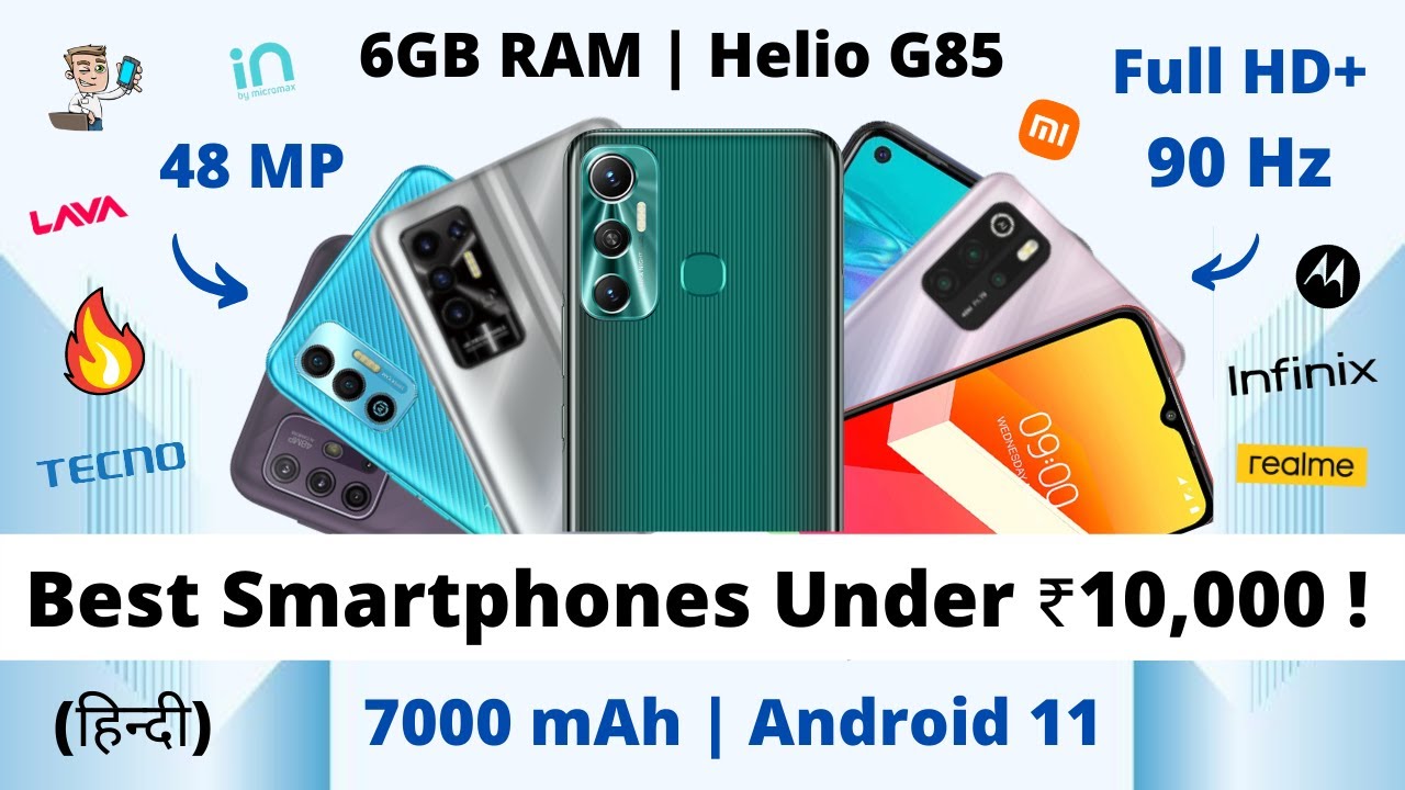 Top 10 Best Smartphones Under ₹10,000!🔥 Helio G85 7000mAh 90Hz