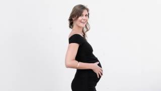 Chloe Off-Shoulder Maternity Dress (Black) screenshot 3