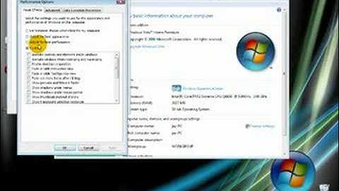 Make your computer faster! - Visual Effects Settings (Windows xp/vista/7 Visual Tweak)