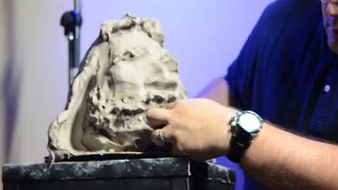 Anthony Thaxton Sculpturing Jesus' Head