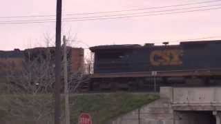 CSX Double Stack Train Westbound on Elevated Tracks