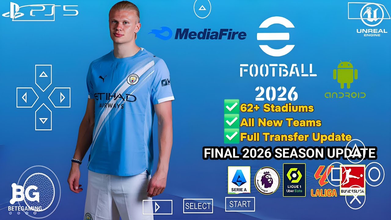 eFootball PES 2026 PPSSPP Android Offline PS5 Camera | Efootball 2026 PSP Full Update & 60+ Stadiums