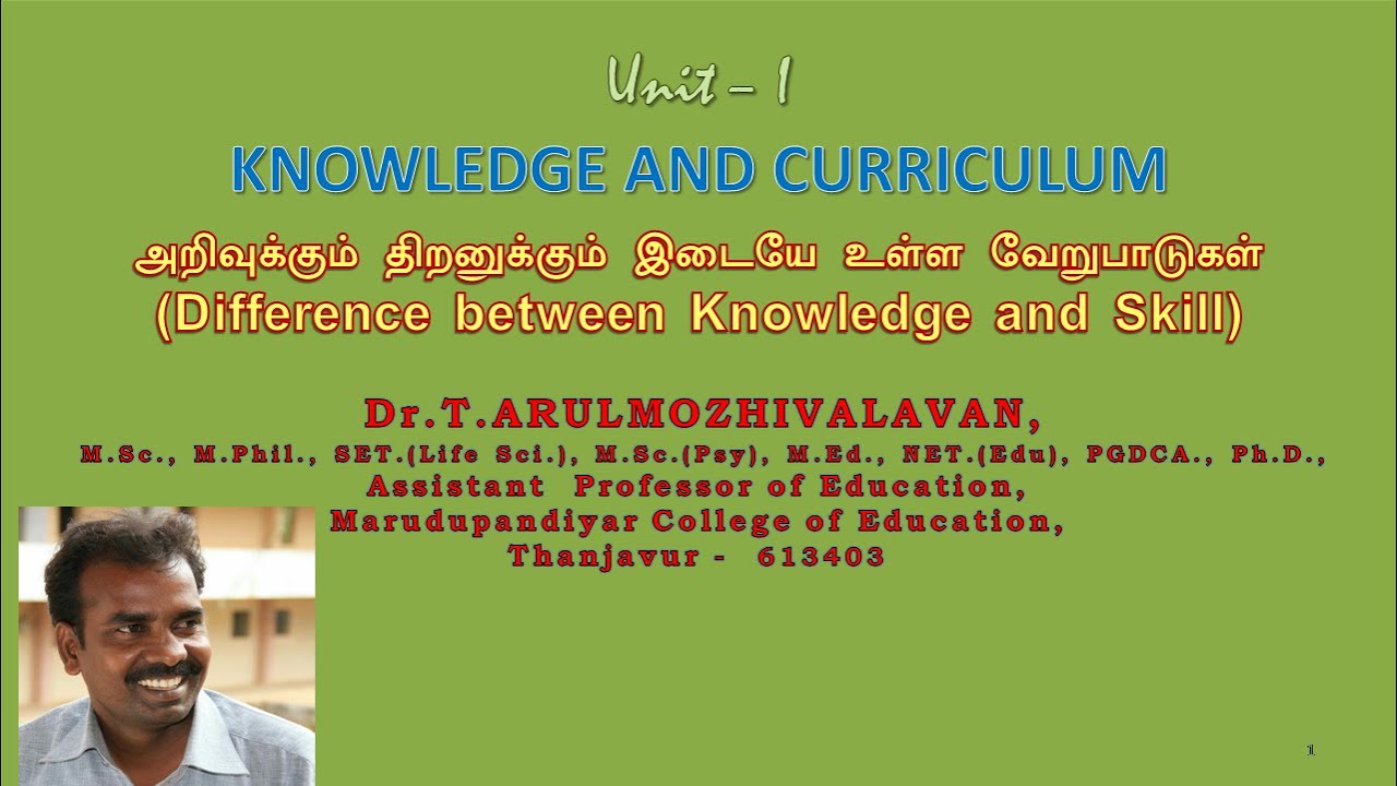 knowledge and curriculum I unit - I (f. difference Between knowledge ...