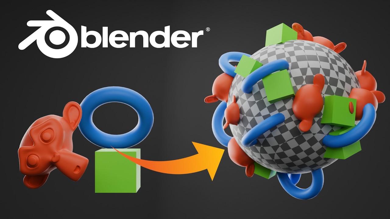 Blender | Распыление объектов на другие объекты | Урок