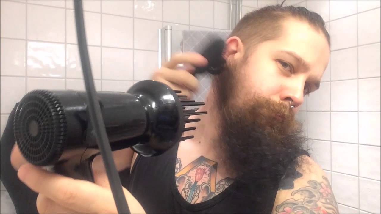 How to fix your beard after a shower - YouTube