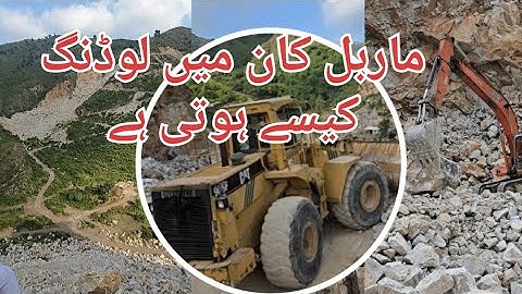 Marble block mine preparation for loading with excivator #pakistanMarble#buner#marblemine#marbalpric