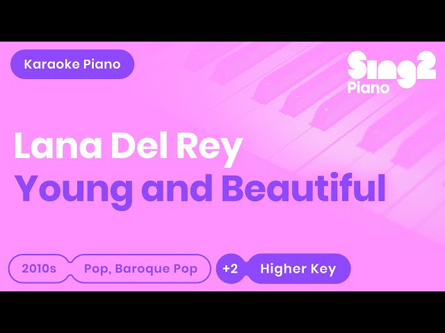 Lana Del Rey - Young And Beautiful (Higher Key) Piano Karaoke