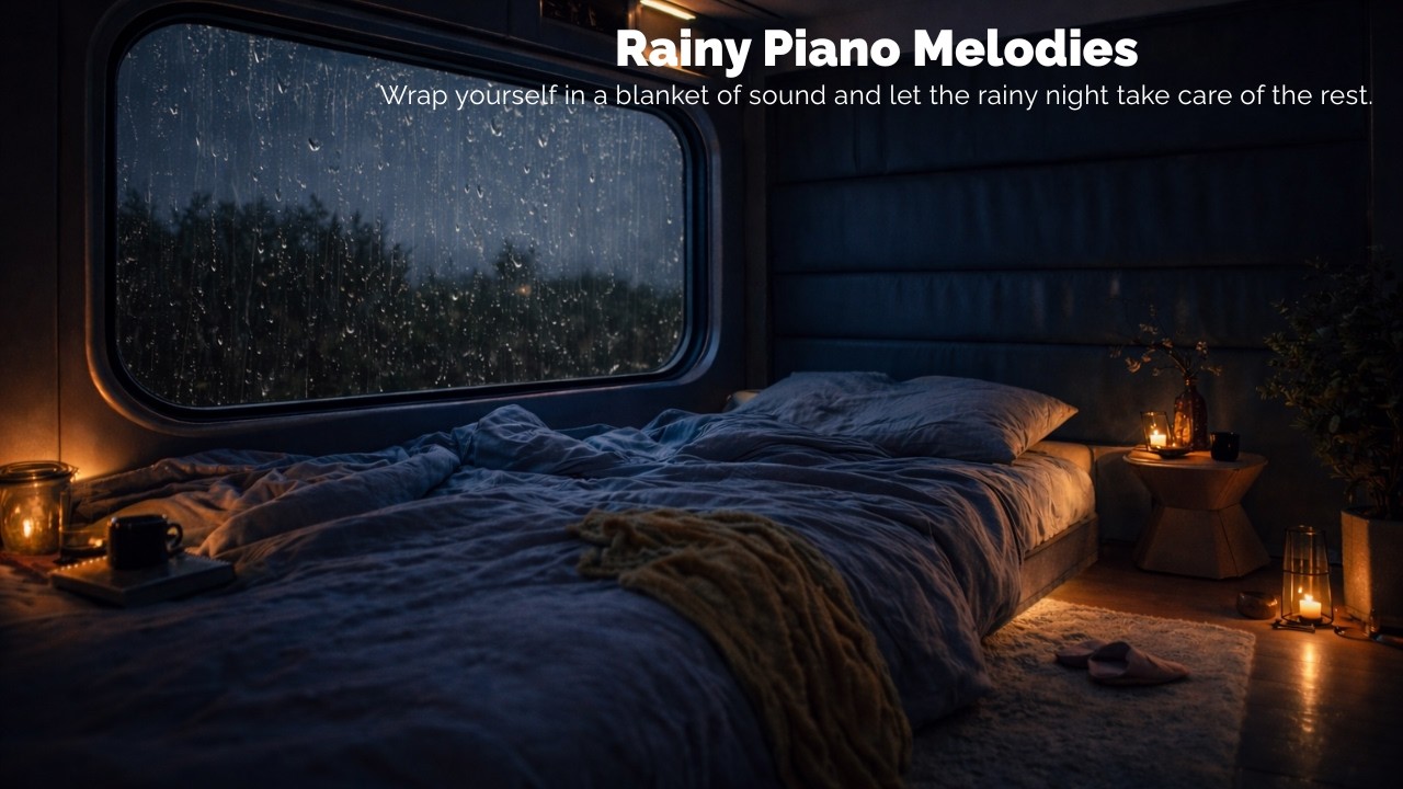 Heavy Rain Relaxing Rain Sounds With Piano For Sleeping Deep Sleep Cozy ...