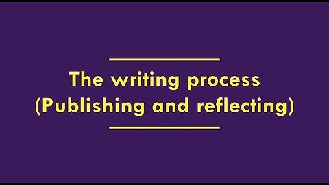 The writing process or process of writing: Publishing and reflecting