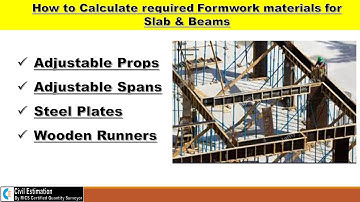 How to Calculate required Formwork materials (Props, Spans & Plates) for Slab & Beams | English