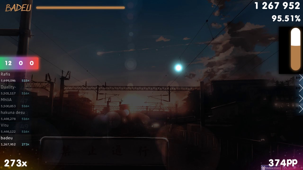 badeu | ONE OK ROCK - Take me to the top [Extra] +HDDT 96.44% {#2 671pp FC} - osu! umbrella lyrics