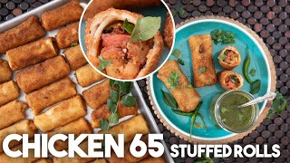 Chicken 65 Rolls | Crispy Chicken 65 in a crispy crepe | Kravings