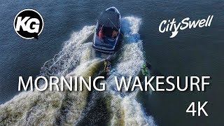 Morning Wakesurfing City Swell Kiev / Вейксерфинг Киев / Malibu boats