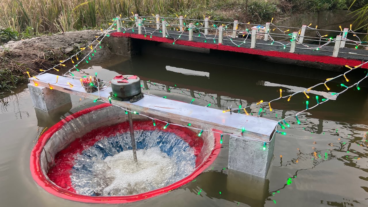 Build mini hydroelectricity with turbines in the middle of the dam