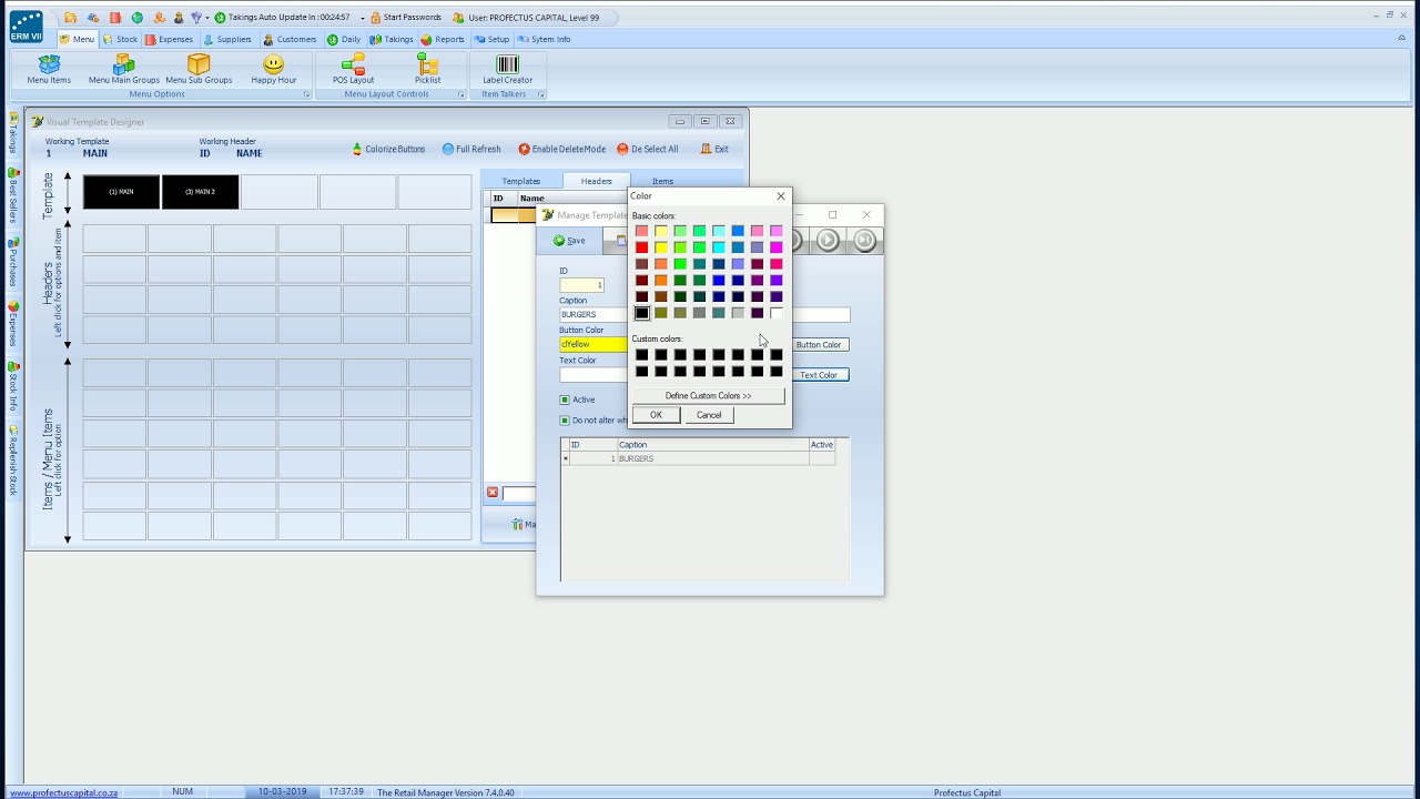 Profectus Pos: POS Layout