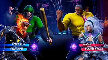 Frank West & Ghost Rider vs Haggar & Monster Hunter (Very Hard) - Marvel vs Capcom | 4K UHD Gameplay