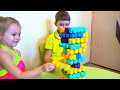 Башня Дженга из конструктора /Tower jenga from the designer/мир Кати и Миши