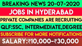 Jobs in Hyderabad||Latest Jobs in Hyderabad 2020||Latest Job Updates||Latest Job Notifications 2020