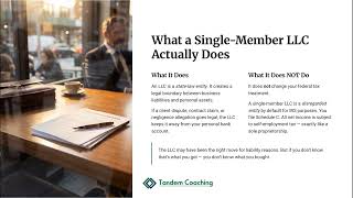Coaching Business Entity: Sole Prop vs LLC vs S-Corp (7.1.1)