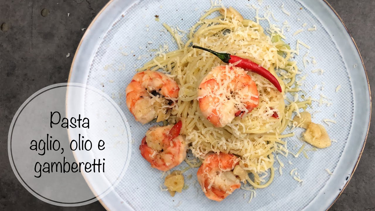 Pasta aglio, olio e gamberetti Dominican Chefgro YouTube