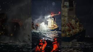 Midnight Cargo Ship Disaster Caught on Camera! 🚢🌊. #CargoShip #Shipwreck #OceanDisaster #Maritime