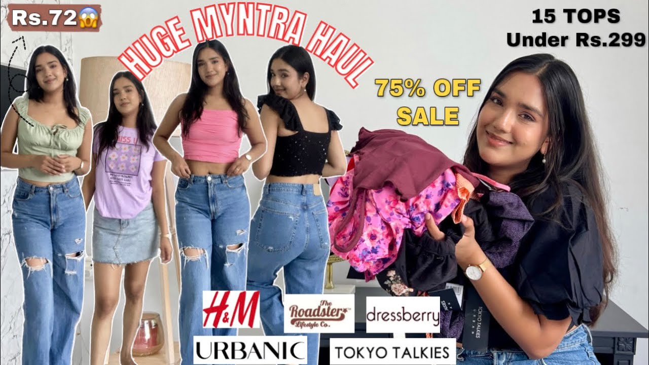 *HUGE* Myntra Tops Haul Under Rs.299/- only 😍| Tops Starting from Rs.72😱| Trendy Tops Haul | Kirti