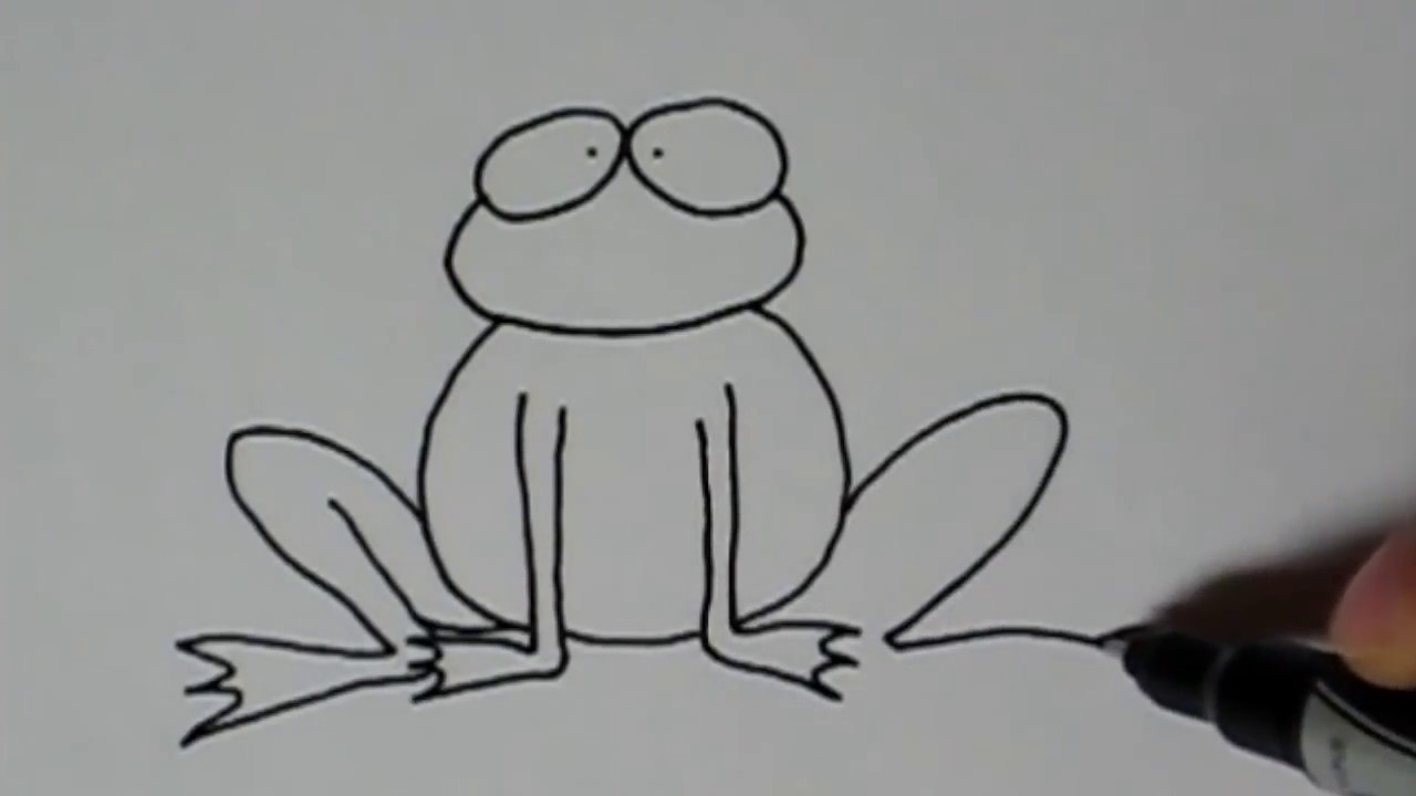 Comment dessiner une grenouille simple et facile - YouTube