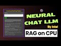 Investment banker rag chatbot using intels neural chat llm