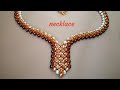 Necklace. Колье из бусин и биконусов. Мастер-класс