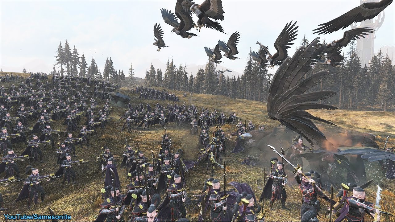 40 Great Eagles vs 3000 Shades Total War Warhammer 2 - YouTube