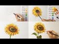 How To Paint A Sunflower in Acrylic - Step By Step Painting - PART 1